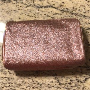 Glittery rose gold makeup pouch